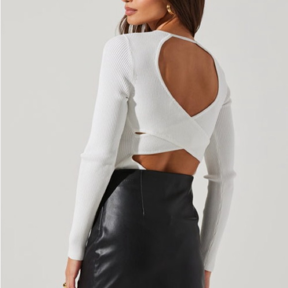 Astr White Open-Back Bodysuit